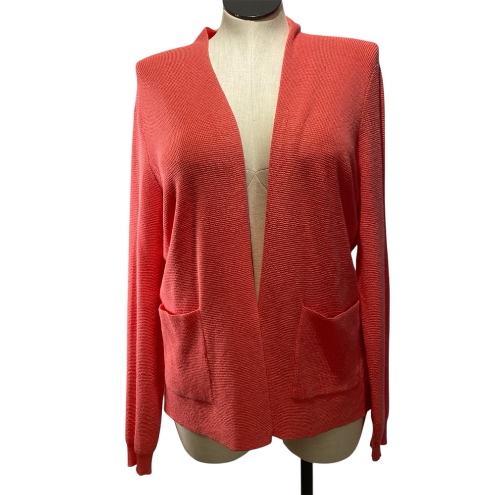 Cyrus Women's  lightweight Open-Front Sweater Cardigan Tea Rose size large